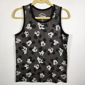Disney Mickey Mouse Women's Tank Top Shirt Medium Graphics Gray Black